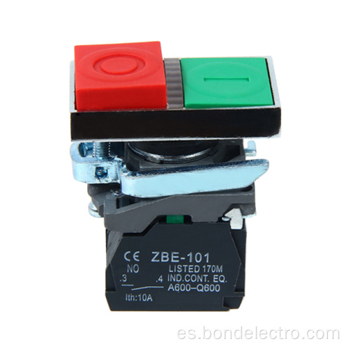 Interruptor de botón pulsador de doble cabezal con luz XB4-BW8365